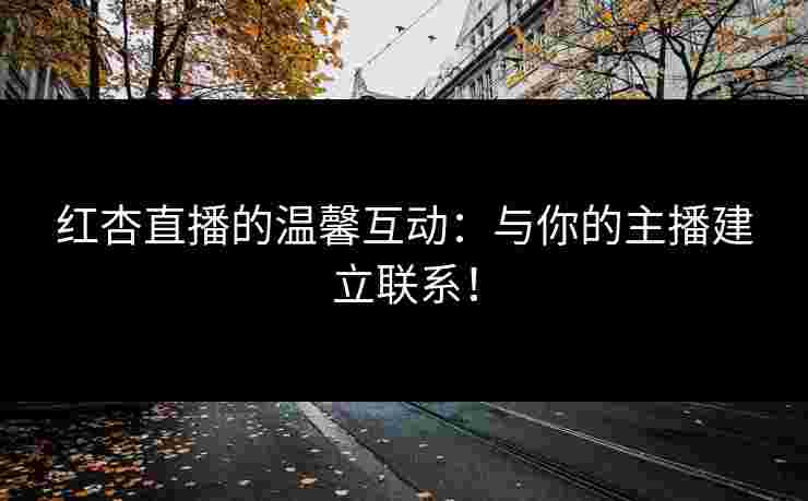 红杏直播的温馨互动：与你的主播建立联系！