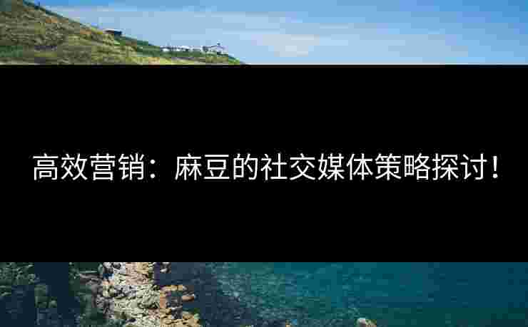 高效营销：麻豆的社交媒体策略探讨！